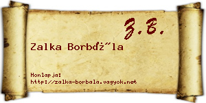 Zalka Borbála névjegykártya